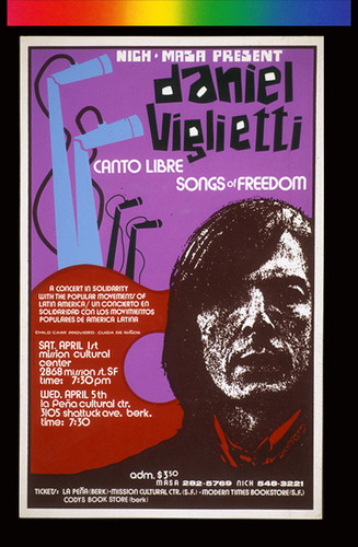 Daniel Viglietti, Canto Libre, Songs Of Freedom, Announcement posters for