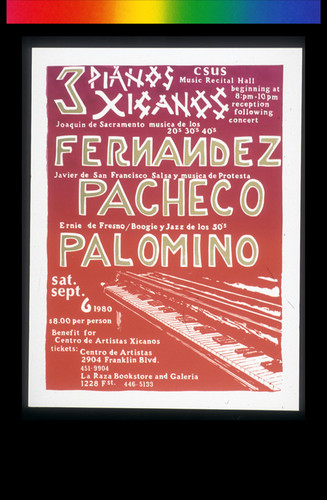 3 Pianos Xicanos, Announcement Poster for