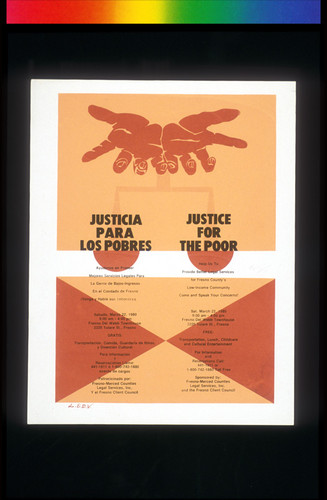 Justicia Para Los Pobres / Justice For The Poor, Announcement Poster for