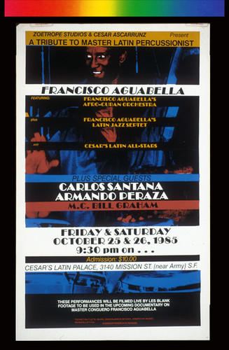 Francisco Aguabella, Announcement poster for