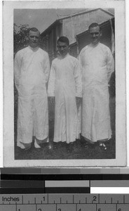 Three priests, Yeung Kong, China, ca. 1930