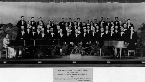 Santa Ana Cantando Club in concert at Santa Ana High School Auditorium on 520 W. Pine in 1937