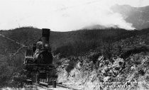 Train on Mt. Tamalpais during fire, 1929