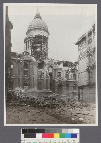 [Ruins of City Hall viewed from Fulton St.]