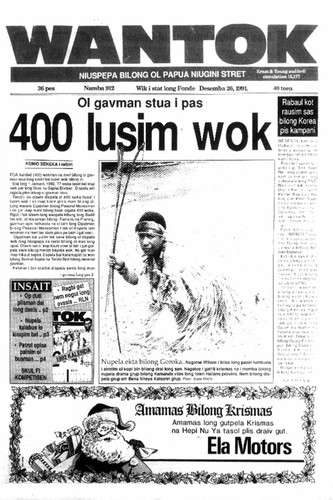 Wantok Niuspepa--Issue No. 0912 (December 26, 1991)