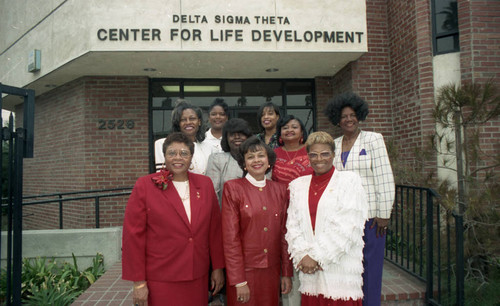 Delta Sigma Theta Center for Life Development colleagues posing together, Los Angeles, 1991