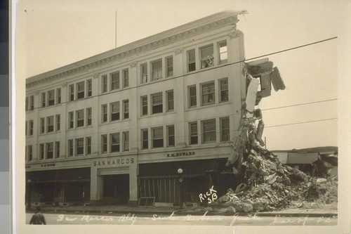 San Marcos Building, Santa Barbara Quake, June 29-25 [June 29, 1925]
