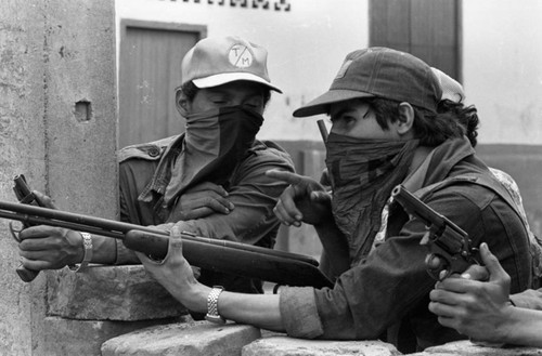 Sandinistas in the street, Nicaragua, 1979