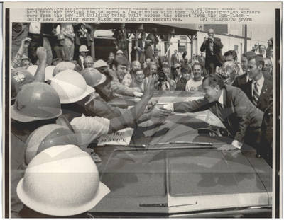 President Nixon Shakes Hands with Workers