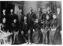 Family photo of the Isaiah Thomas and Eliza Jane Martin Thomas family, one of the pioneer families of Green Valley California