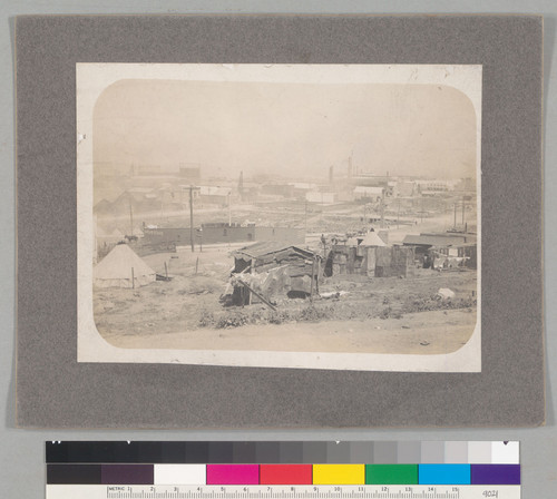[Refugee camp. Potrero District? Photo from collection of Jesse B. Cook.]