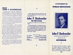 A statement on public education by John F. Dockweiler, candidate for the democratic nomination for Governor