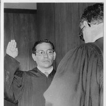 Edward J. Garcia. Garcia being sworn in as a municipal court judge