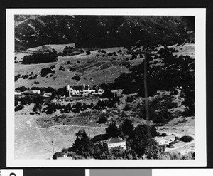 Birdseye view of homes in unidentified foothills in Los Angeles
