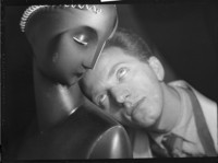 Female Head and Its Sculptor. ["The Dark Lady," by Herbert Diamant.] [negative]