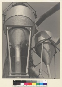 Factory Funnels. [photographic print]