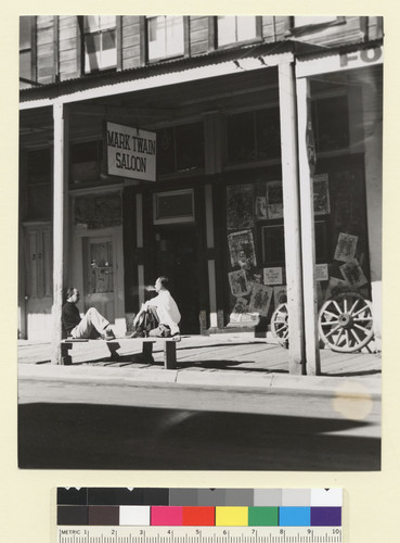 [Mark Twain Saloon, Virginia City, Nevada. Louis B. Siegrist, left.] [photographic print]