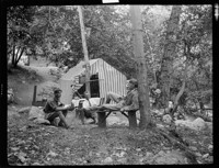 [Men at camp. Johan Hagemeyer, right?] [negative]