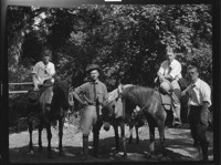 [Group with horses on outing.] [negative]