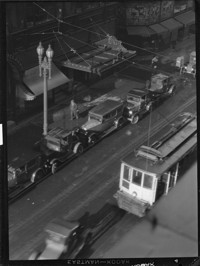 [Street scene, San Francisco. Formerly mis-captioned as "Market Street and Street Car, San Francisco." Street in image is not Market St.] [negative]