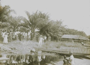 Baptism in river, Congo, ca. 1920-1930