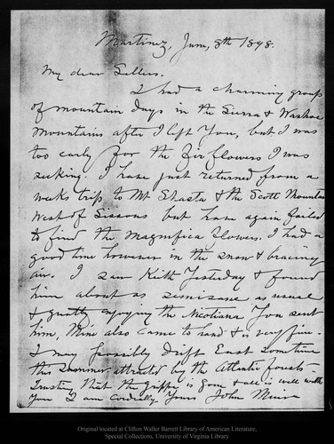 Letter from John Muir to [A. H.] Sellers, 1898 Jun 8