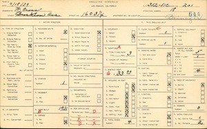 WPA household census for 1603 1/4 BROCKTON AVE, Los Angeles