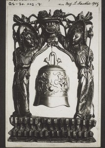 Model of a bell from a buddhist temple, from Rev. S. Mauthe, 1922