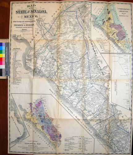 Map of the state of Sinaloa, Mexico : from actual surveys and reconnoissances / by Frederick G. Weidner, Topographical and Mining Engineer