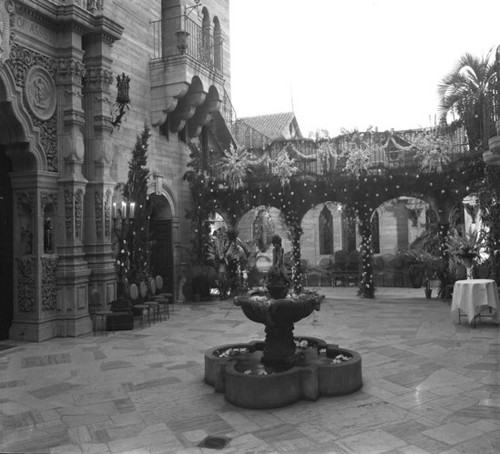 St. Francis Atrium decorated for wedding, Mission Inn