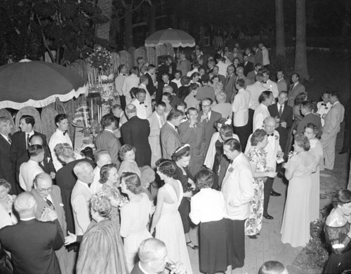 Party on pool patio, Mission Inn