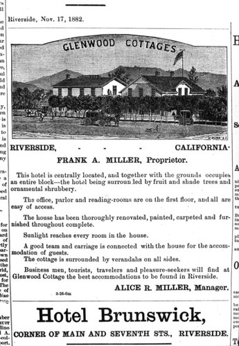 Advertisement for Glenwood Cottages