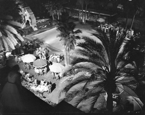 Pool party at night, Mission Inn