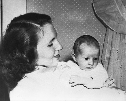 Nancy Willits holding baby