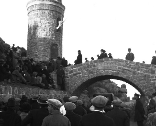 Crowd at Mount Rubidoux Peace Tower and Friendship Bridge