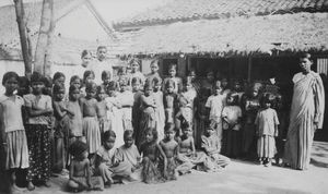 Tiruvannamalai, South Arcot District, India. From the girls' school in the Sheri - village of t