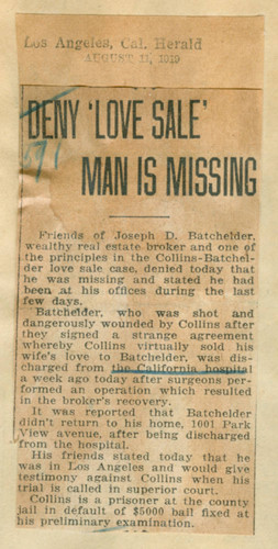Deny 'love sale' man is missing