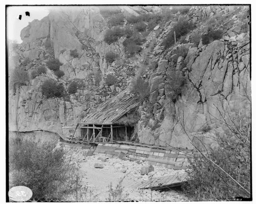The Rock Break Shed on the Santa Ana River #1 Hydro Plant flume