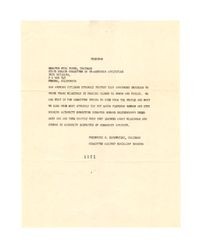 Telegram from Frederick C. Dockweiler to Senator Hugh Burns, 1952