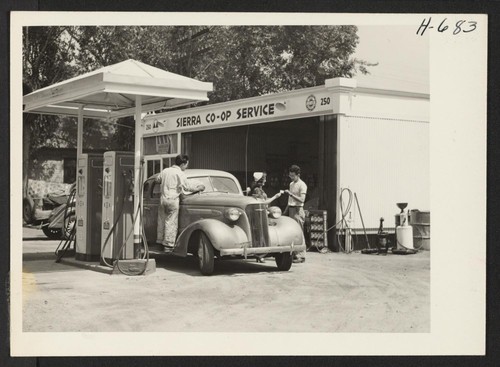 The Sierra Co-Op Service, a Pasadena service station and garage at 250 Mary Street, Pasadena, is operated by John Oshima