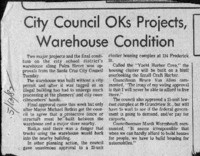 City council oks projects, warehouse condition