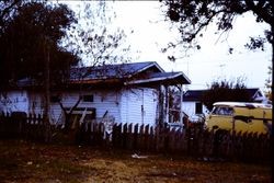 Unidentified house and garage in Sebastopol, California, 1975
