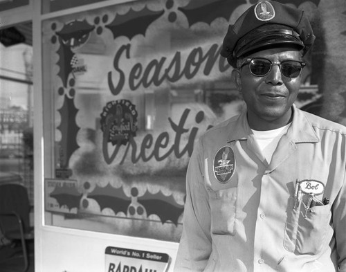 Man in service uniform, Los Angeles, 1964