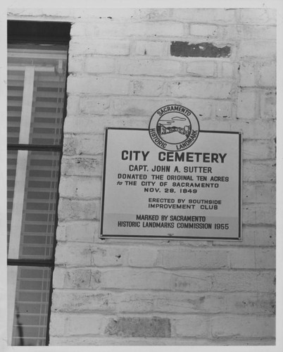 City Cemetery Landmark Sign
