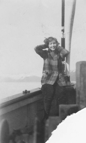 Hedvig Samuelson on a boat