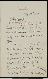 Edmund C. Stedman, letter, 1905-05-30, to Hamlin Garland