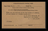 Correspondence postal card, DSS form no. 352, George Hideo Nakamura