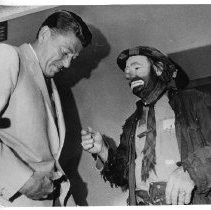 Emmett Kelly and Governor Ronald Reagan