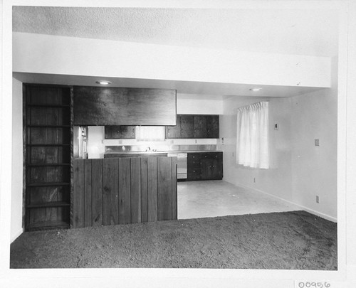 Interior of living room and kitchen in a new house on Mount Wilson