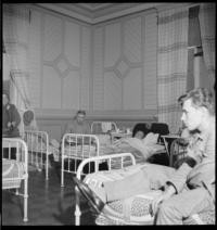 Aulanko Military Hospital. Ward [Patients in beds, in a Helsinki hotel]